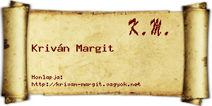 Kriván Margit névjegykártya