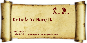 Kriván Margit névjegykártya